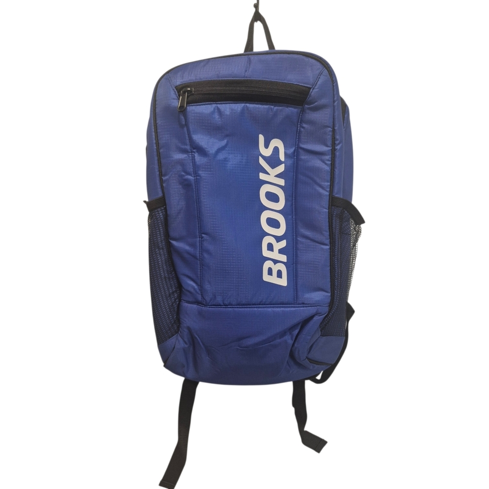 Brooks Blue Running Pack Backpack Shoes New Logo Spellout